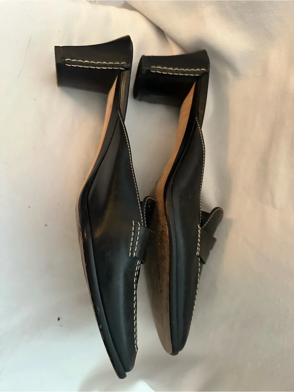 Cole Haan Country Women’s 10B Black Leather Penny Loafer Mule Block Heel Shoes